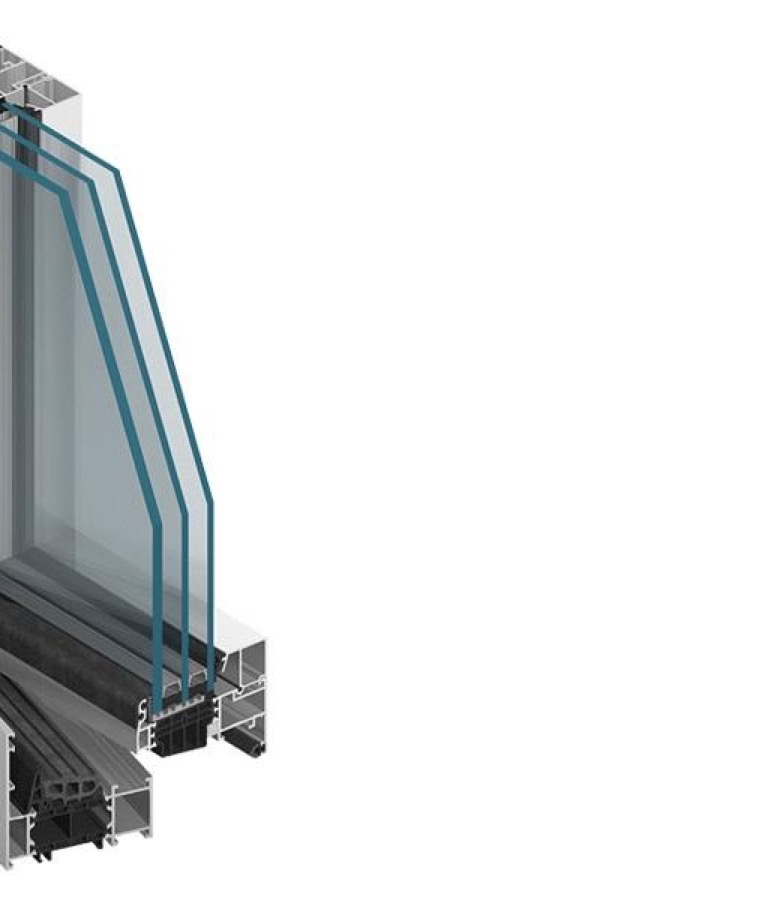 Aluprof MB-86US ST/SI (ukryte skrzydło): przekrój systemu