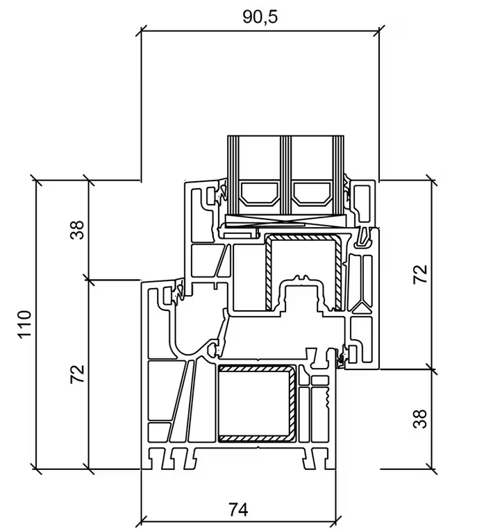 Gealan Linear: przekrój systemu
